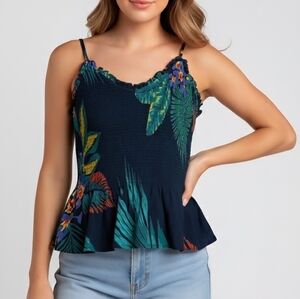 🍓Patrons of Peace Tropical Peplum top NWT
